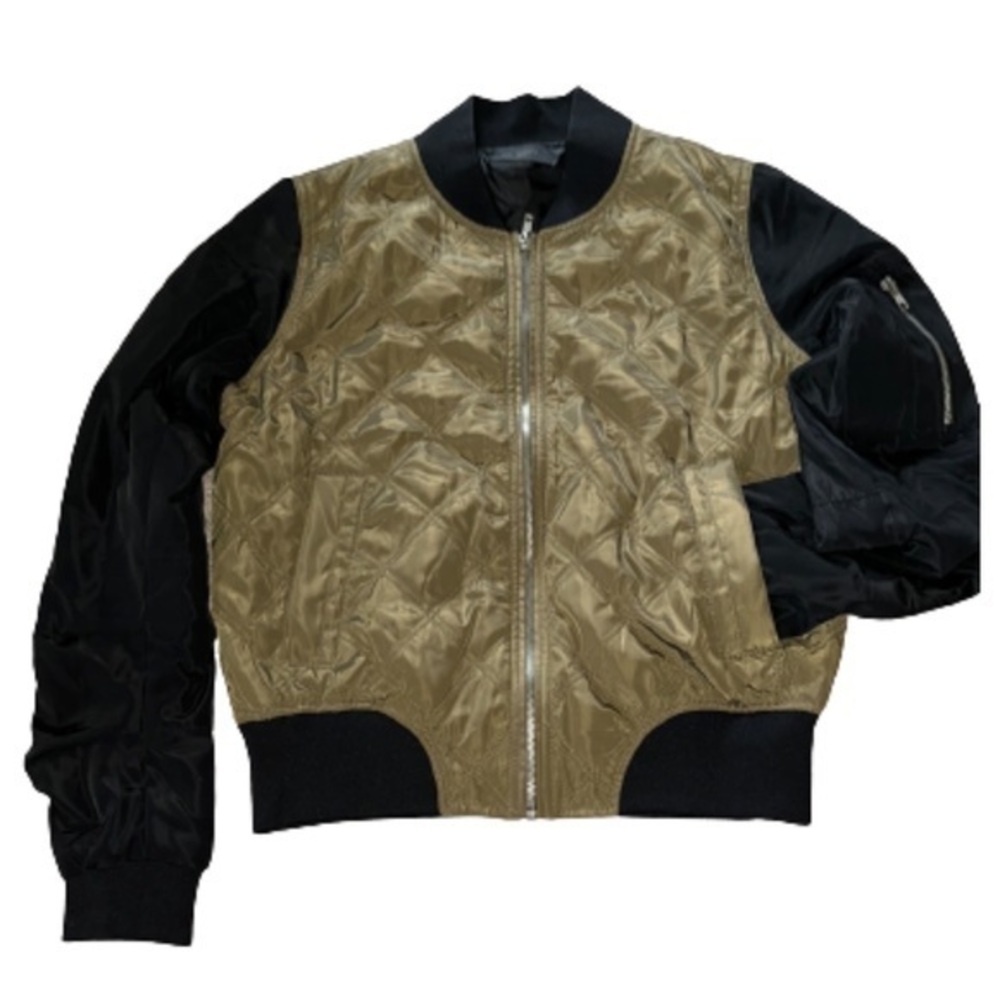 Be Cool Los Angeles army green and black quilted jacket size S